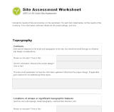 Site Assessment Worksheet